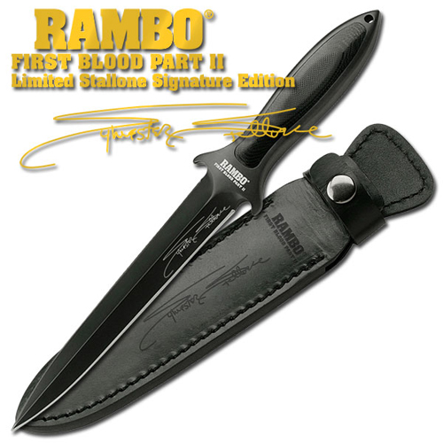  Knife Rambo First Blood Part 2 with Signature of John Rambo,  Survival Kit, Sheath : Sports & Outdoors